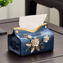 Ceramic Tissue Box for Living Room Coffee Table Decor - Axyaa Light Luxury Collection