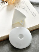 Axyaa White Pointed Cup Dish Set: Creative Bone Couple Coffee Cup Dish - Alien-inspired