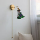 Axyaa Flower Glass LED Wall Sconce Pull Chain Switch Rotatable Mirror Light