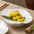 Axyaa Ceramic Oval High-grade Western Food Plate with Irregular Shape