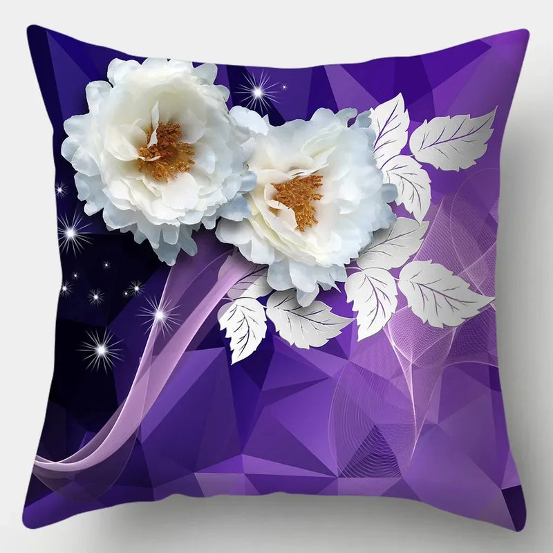 Axyaa Retro Flowers Pillowcase 45cmX45cm Square Sofa Cushion Cover