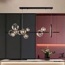 Axyaa LED Glass Bubble Ring Chandelier for Home, Modern Ceiling Light