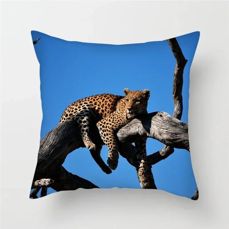 Cheetah Leopard Print Decorative Cushion Cover By Axyaa