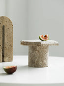 Axya Retro Stone Tray: Creative High Foot Plate for Cake, Fruit - Living Room Decor & Photography Props