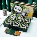 Axyaa Hand Drawn Cartoon Ceramic Bowl & Chopsticks Set: Creative Giftware