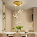 Axyaa Butterfly Acrylic Stair Chandelier | Modern LED Living & Dining Room Hanging Lamp