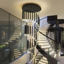 Axyaa Modern LED Chandeliers for Duplex Apartment Stair. Illuminate Living Room with Loft Style Lamp