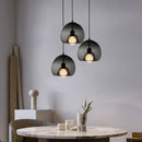 Axya Modern Round Glass Pendant Lamp for Restaurant with Concave Base