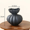 Axyaa Lotus Ruffles Ceramic Vase: Aesthetic Floral Room Decor & Flowers Arrangement