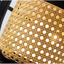 Axyaa Rattan Table Lamp: Modern Pastoral Style LED Desk Light for Bedroom, Study, Living Room