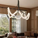 Axyaa Nordic Style Pearl Marble Pendant Lamp, Spanish Stone Design in Brass Black Nickel