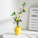 Axyaa Lemon Flower Vase Ceramic | Home Decor Fruit Ornaments Arrangement