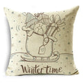 Axyaa Christmas Linen Cushion Cover Merry Gifts 18*18in