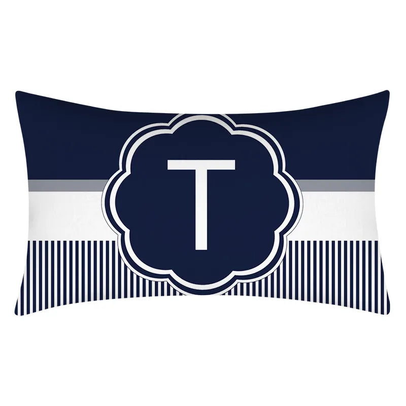 Axyaa Blue Stripe Pillowcase 30X50 for Sofa Chair Decor