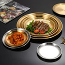 Axyaa Round Camping Dinner Plates, Rust-Proof & Stackable, Set of 8