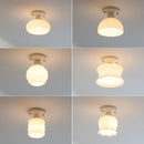 Axyaa Ceramic LED Ceiling Light - Creamy White Nordic Indoor Lamp