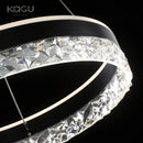 Axyaa LED Crystal Pendant with Black & White Ring Design for Modern Minimalist Home Lighting