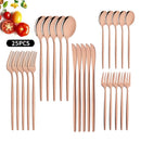 Axyaa Black Silver Cutlery Set for 5 - Stainless Steel Flatware Dinnerware