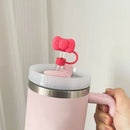 Axyaa Silicone Bow Straw Cover for Stanley Cup 40 oz Tumbler
