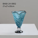 Axyaa High Footed Glass Vase Gradient Hydroponic Flower Vase Bouquet Display Ornament