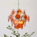 Axyaa French Crystal Glass Chandelier LED Pendant Light, Colorful & Modern Bedroom Living Room Decor