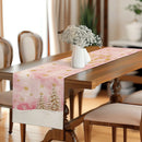 Axyaa Christmas Watercolor Table Runner, Farmhouse Dining Decor, Washable Long Cloth