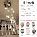 Axyaa Spiral Stairwell Glass LED Chandelier - Modern Nordic Design, Creative Duplex Villa Pendant Light