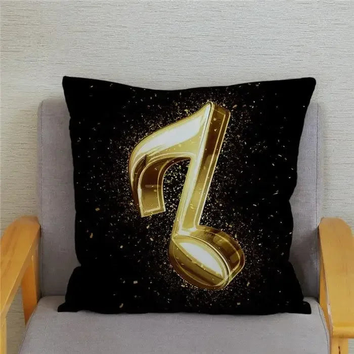 Axyaa Cartoon Sheet Music Printed Cushion Cover for Bedroom and Living Room