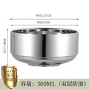 Axyaa Stainless Steel Double Layer Rice Soup Bowl - Durable Kitchen Tableware