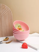 Axyaa Pink Vertical Grain Bowl Set - Pack of 8