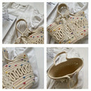 Axyaa Women's Woven Beach Tote: Lightweight Artistic Holiday Shoulder Bag