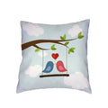 Axyaa Love Birds Red Tree Cushion Cover - Bedroom Decor Pillowcases