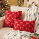 Axyaa Christmas Tree Bow Embroidered Throw Pillowcase - Festive Living Room Sofa Decoration