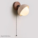 Axyaa Yellow Cave Stone Wall Light: Japanese Style, Rotatable, Bedroom Bedside Lamp