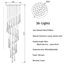 Axyaa Crystal Meteor Shower LED Chandelier for Modern Minimalist Villa Home Decor