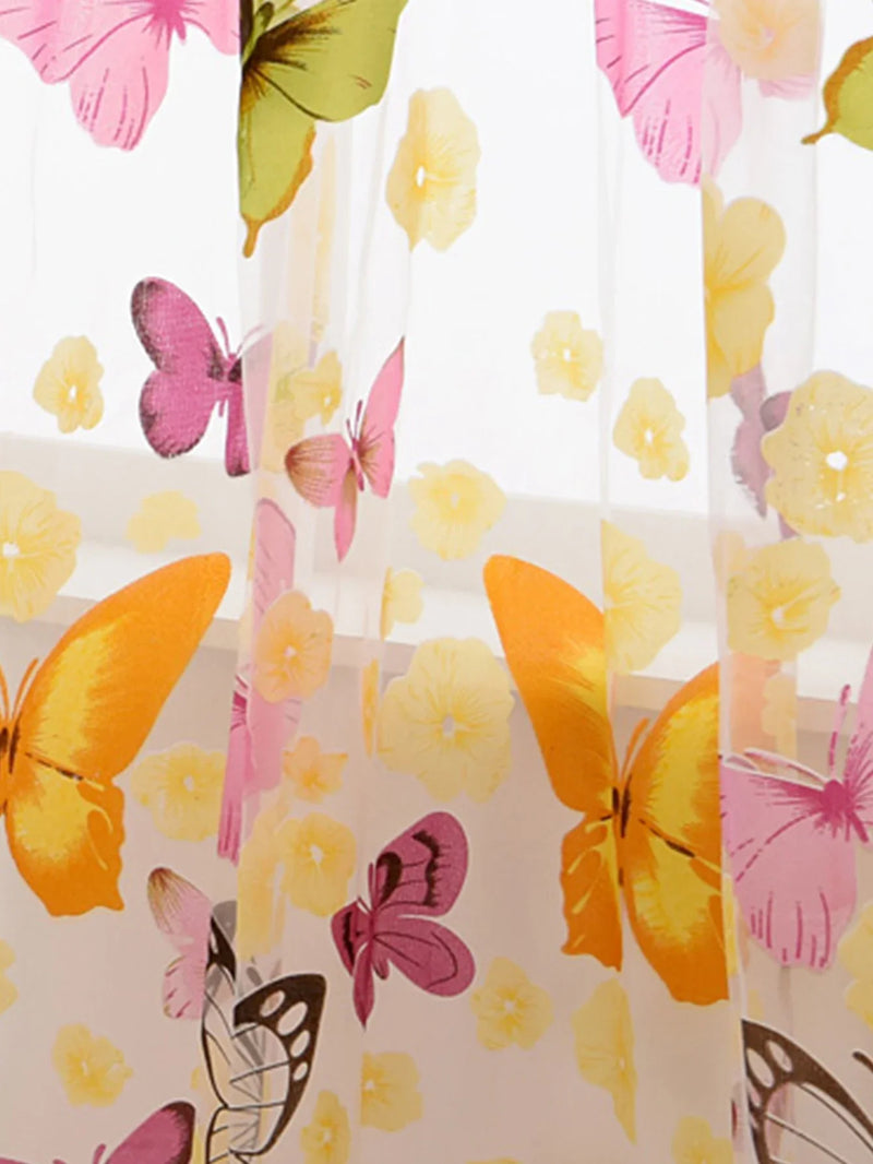 Axyaa Sheer Tulle Curtain Drapes for Home Living Room Decoration