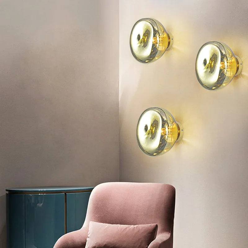 Axyaa Nordic Rose Gold LED Wall Lamp for Indoor Spaces