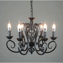 Axyaa Wrought Iron Chandelier E14 Candle Light Vintage Hanging Lamp