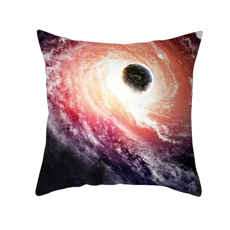Axyaa Black Hole Polyester Pillowcase - Home Decor Cushion Cover for Sofa, 45X45CM