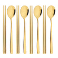 Axyaa Rainbow Stainless Steel Dinner Set - 8/10Pcs Luxury Cutlery & Tableware