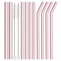 Axyaa High Borosilicate Glass Straw Set for Bubble Tea Smoothies Cocktails