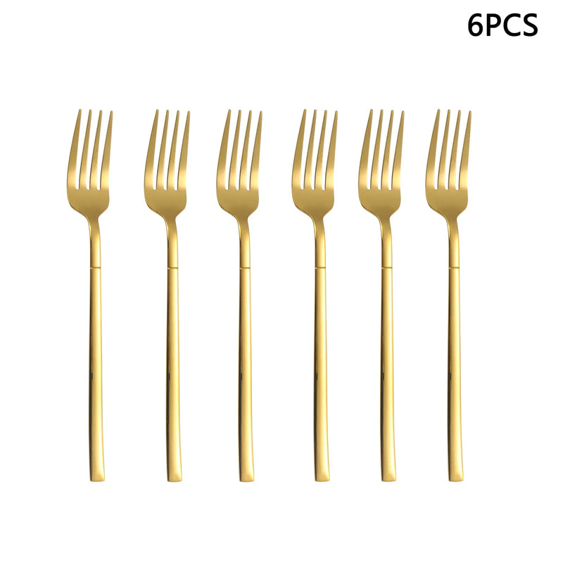 Axyaa Gold Stainless Steel Cutlery Set - Knife, Fork, Spoon - Home Restaurant Hotel Party