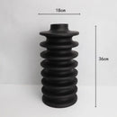 Axyaa Geometric Circle Spiral Black Resin Flower Vase Home Decoration Accessories