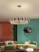 Axyaa Luxury Crystal Chandelier: Modern LED Ceiling Chandelier for Home Décor