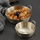 Axyaa Stainless Steel Double Handle Snack Plate & Sauce Bowl Kitchen Tableware
