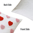 Axyaa Heart Embroidered Pillow Cover for Valentine's Day Living Room Decor