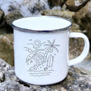 Axyaa Coconut Tree Enamel Camping Mug - Creative Drinkware for Outdoor Adventures
