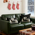 Axyaa Christmas Embroidered House Cotton Beige Throw Pillowcase Cojines Sofa Cushion Cover