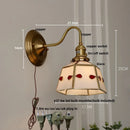 Axyaa Green Glass LED Wall Sconce with Copper Knob Switch