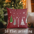 Axyaa Christmas Print Pillow Cover for Sofa, Bed, and Car